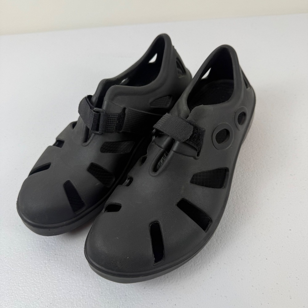 OOFOS OOmg OOcando Black Recovery Sandals Mens 8 Womens 10 EU 41 Adjustable